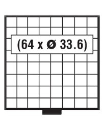 Tiroir 64 cases · Ø 33,6 mm