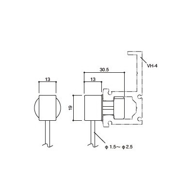 Adaptateur HJ-HD + Cable 2 mètres pour rail VH4