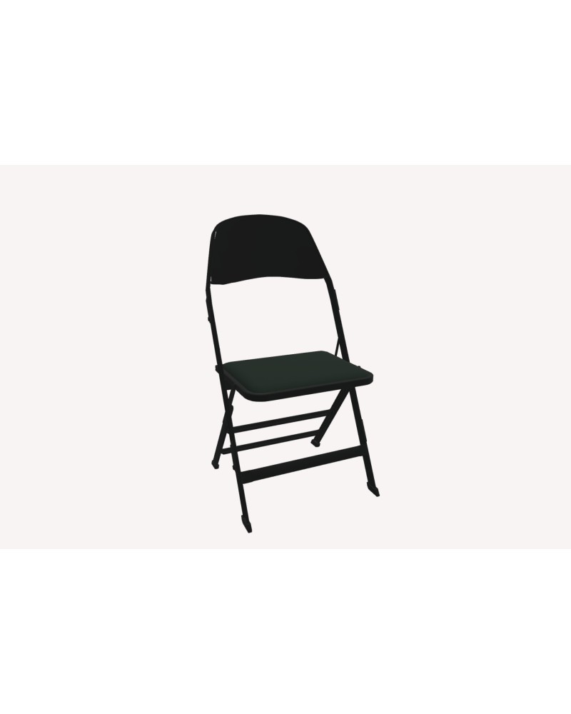 Chaise de réception pliante assise tissu et dos métal