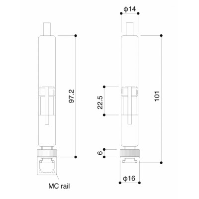 Adaptateur TF-18+TR-R pour rail MC - Sol