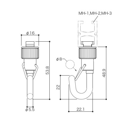 Adaptateur MH-6H pour rail MH