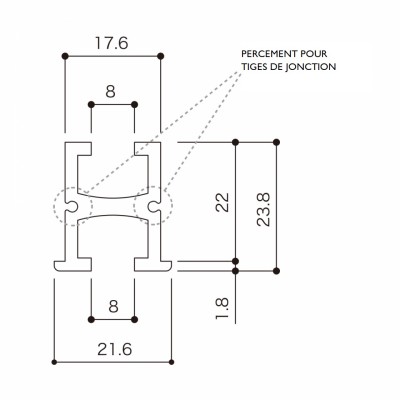 Rail encastrable MH2 System 70