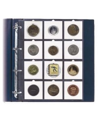 Feuille de classeur 12 cases pour étuis à monnaies