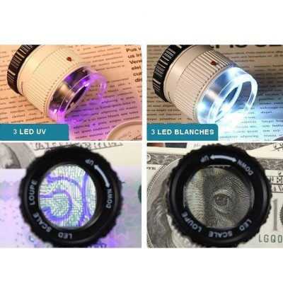 Loupe d'expertise éclairante lumière blanche et UV
