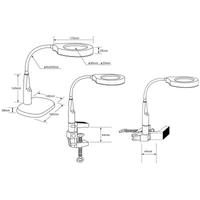 Lampe - Loupe de bureau LED multipositions