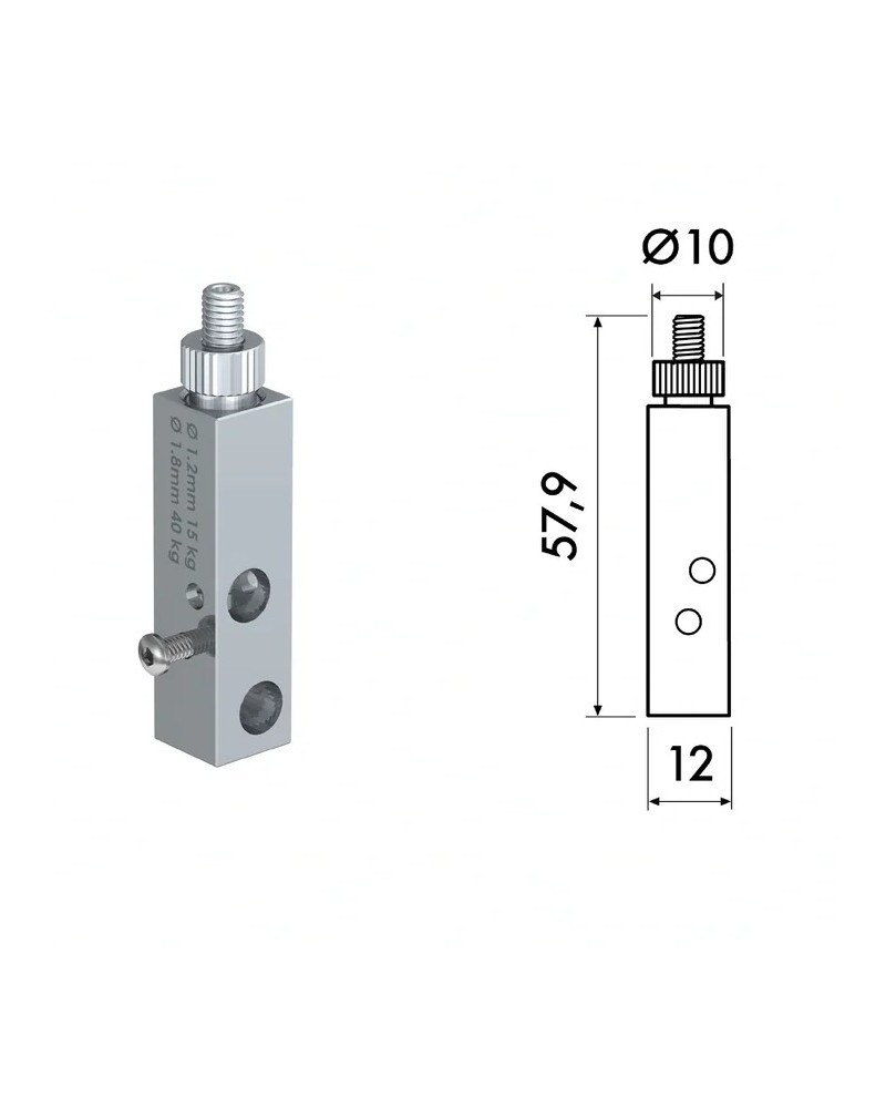 Track&Wire pour cable de 1.2 à 1.8 mm - 15 à 40kg