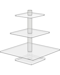 Socle Transparent à Plateaux - Etagères type Pyramide