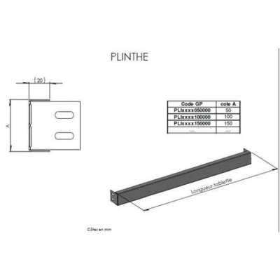 Plinthe · Haute pour rayonnage modulaire