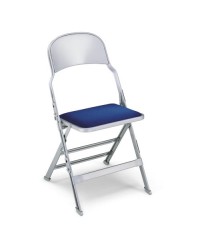 Chaise de réception pliante assise tissu et dos métal